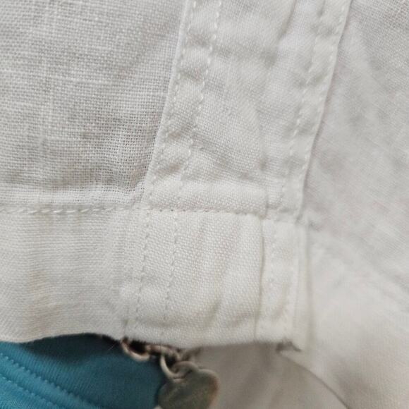 Athleta Cabo White Sz18 Linen Wide leg pants. Calla Lily. Relaxing Boho. Elastic - Picture 13 of 15